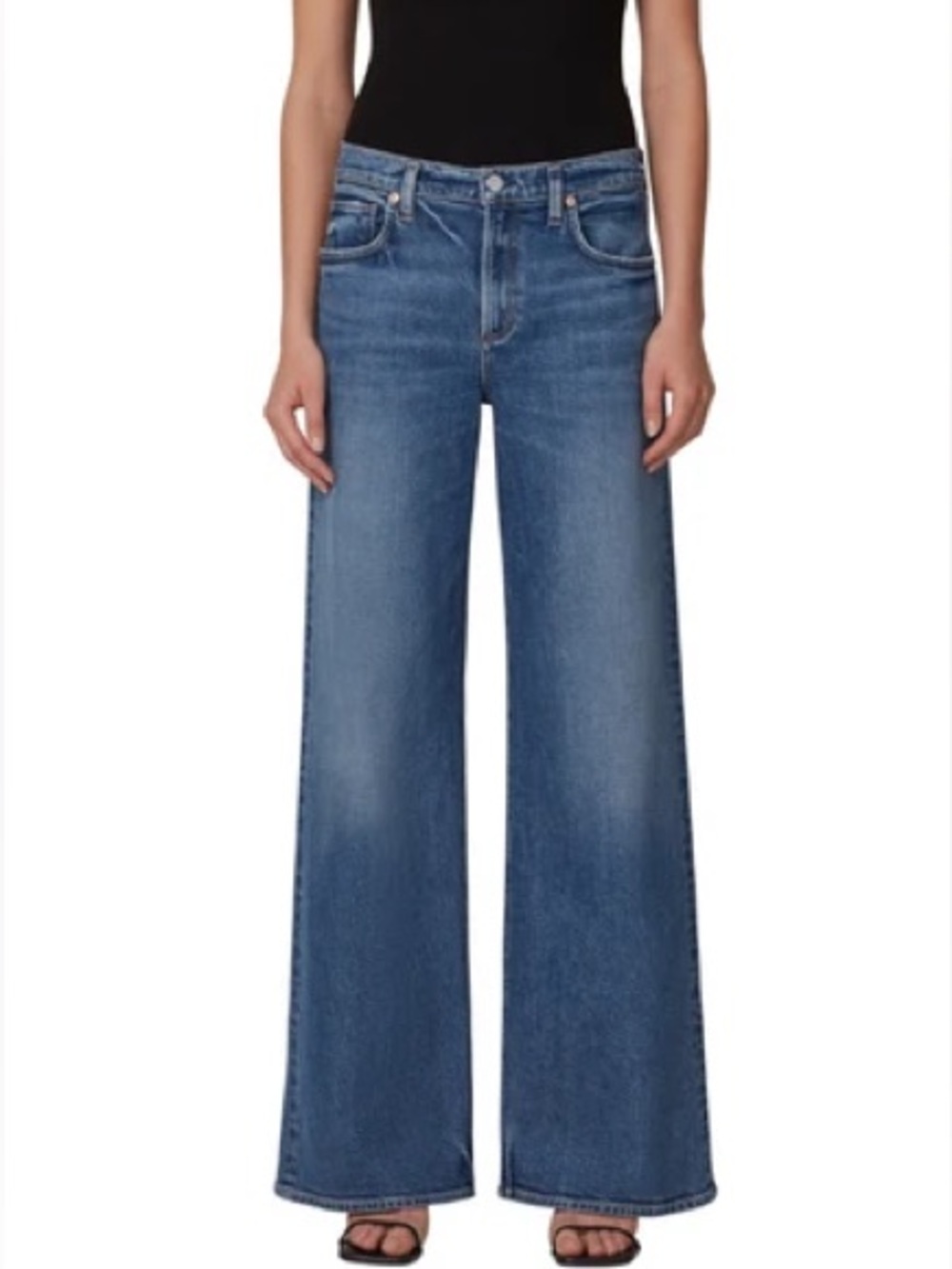 Citizens of Humanity Loli Mid-Rise Baggy Wide Leg Denim Palazzo - Picture 3 of 5